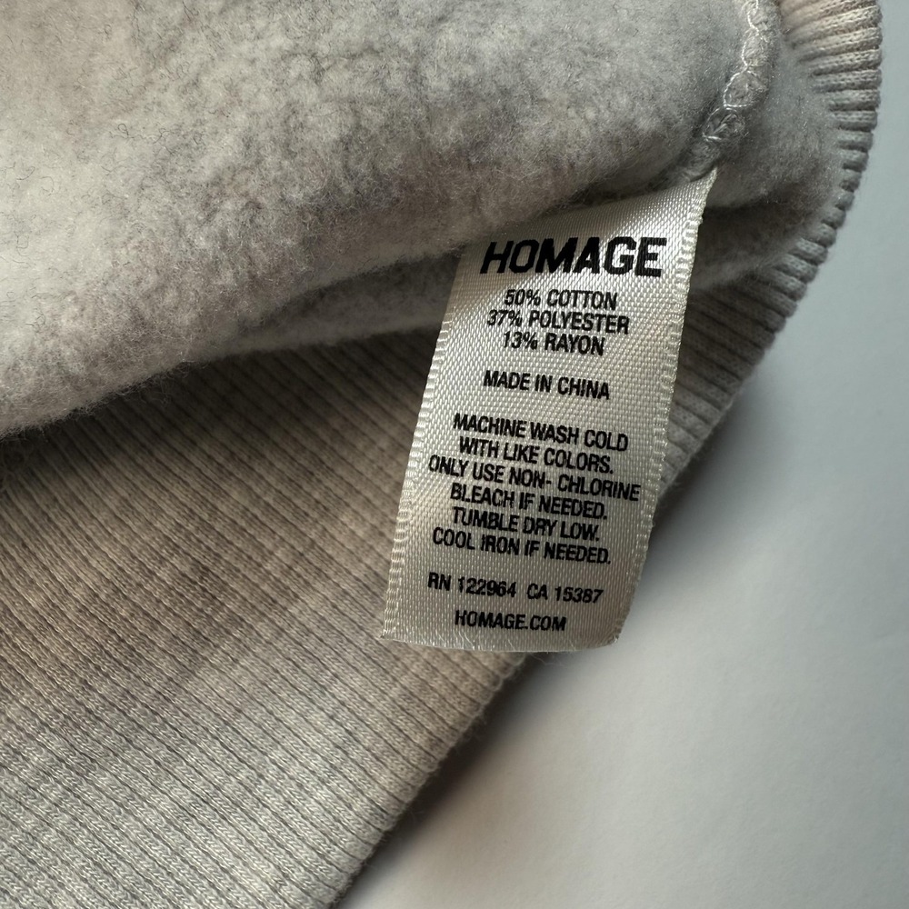 HOMAGE Sweatshirt Mens Small Gray Raglan Crewneck Tri-Blend Fleece Embroidered - Picture 6 of 7